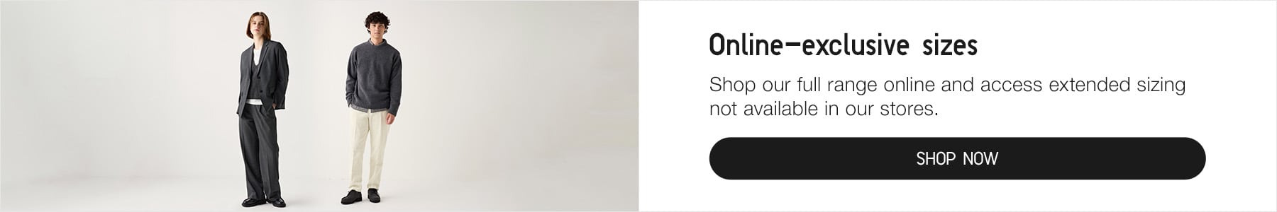 shop extended sizing not available in stores