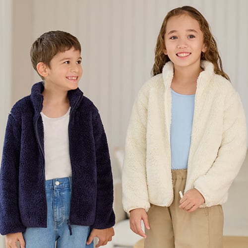 KIDS Fluffy Yarn Fleece Jacket