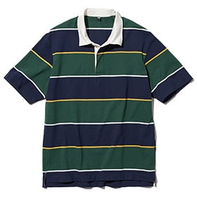 RUGGER STRIPED SHORT SLEEVE POLO SHIRT