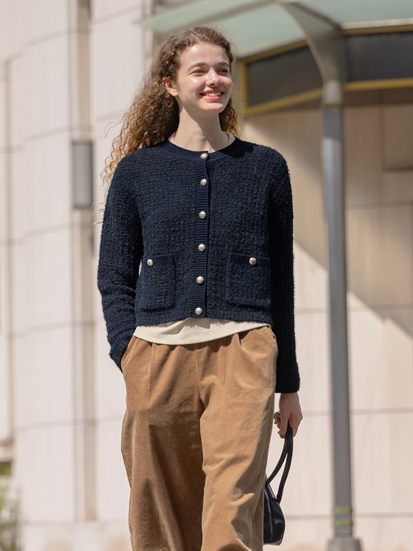 ツイーディーニットカーディガン01