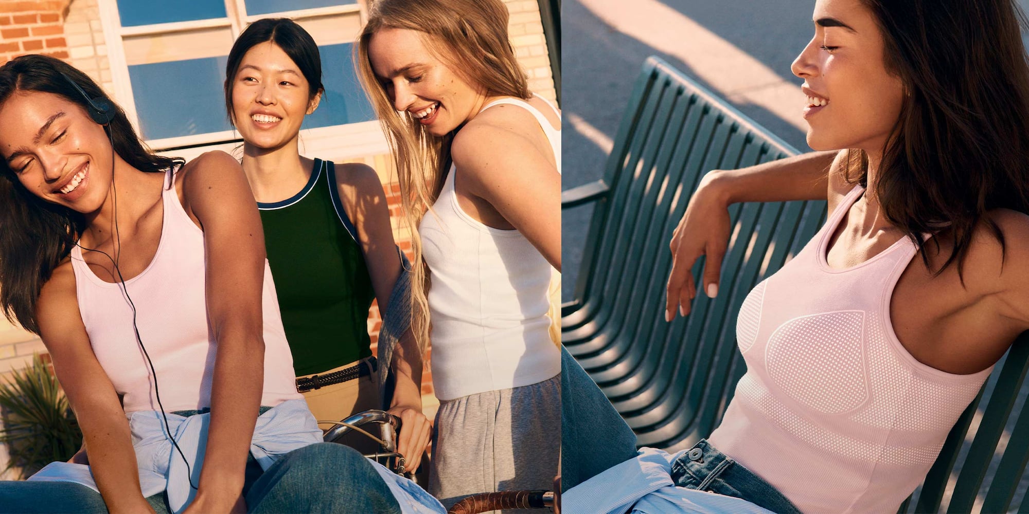 model wearing pink Bra Top