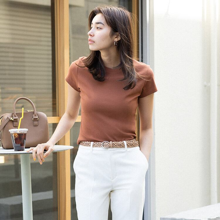 Smooth Cotton Crew Neck Long Sleeve Sweater