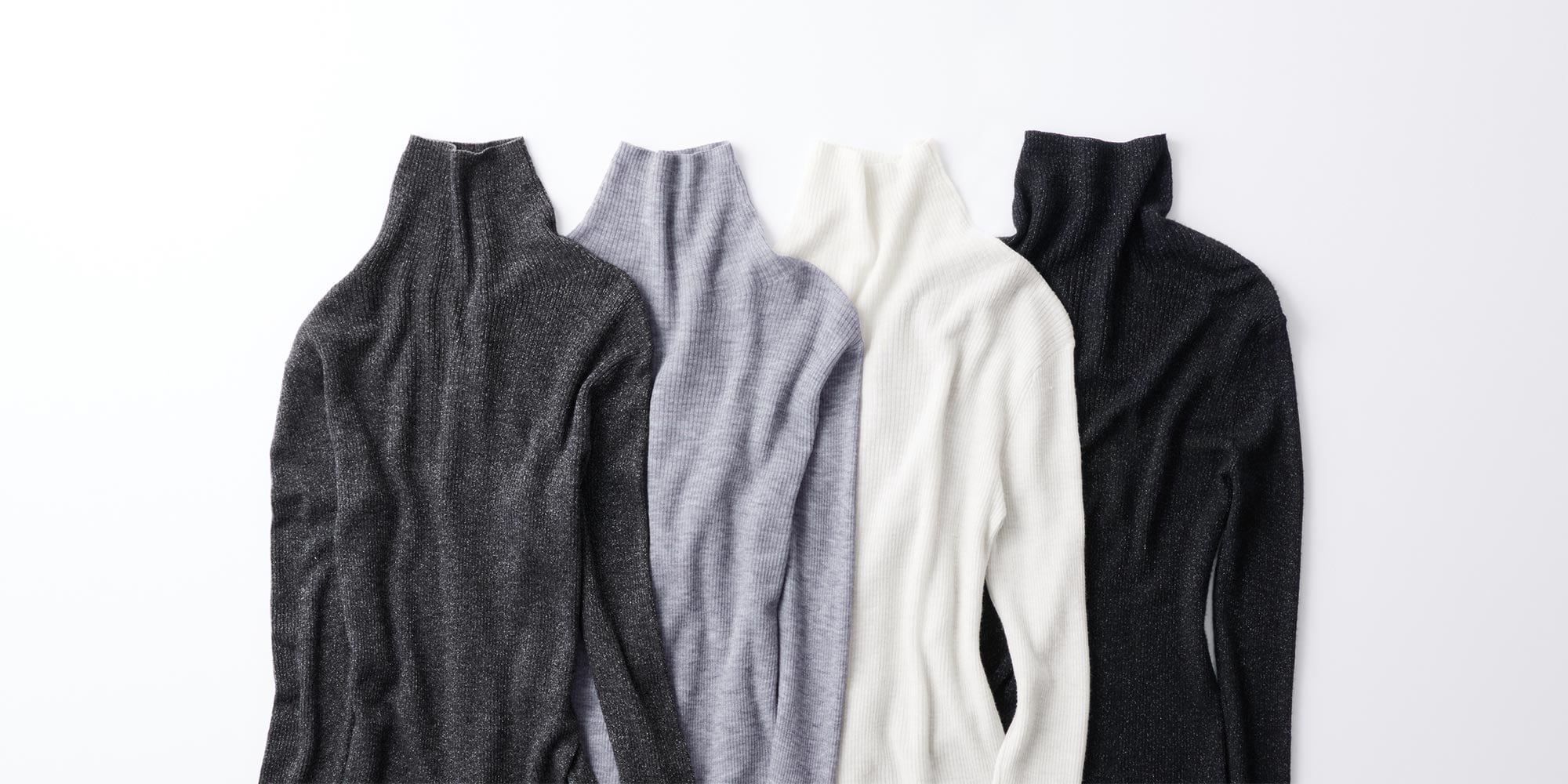 ラメシアーリブタートルネックセーター