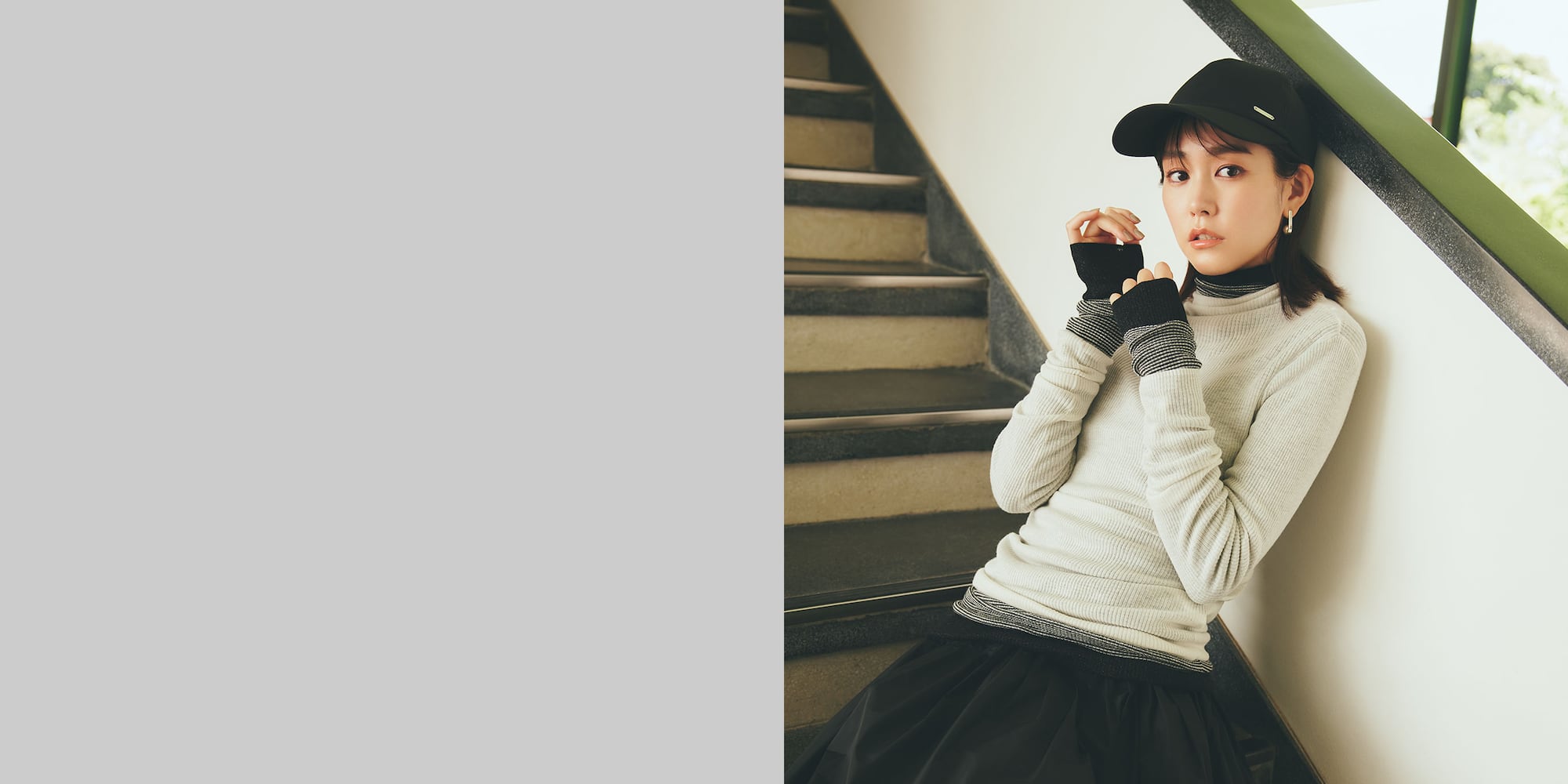 シアーリブタートルネックセーター