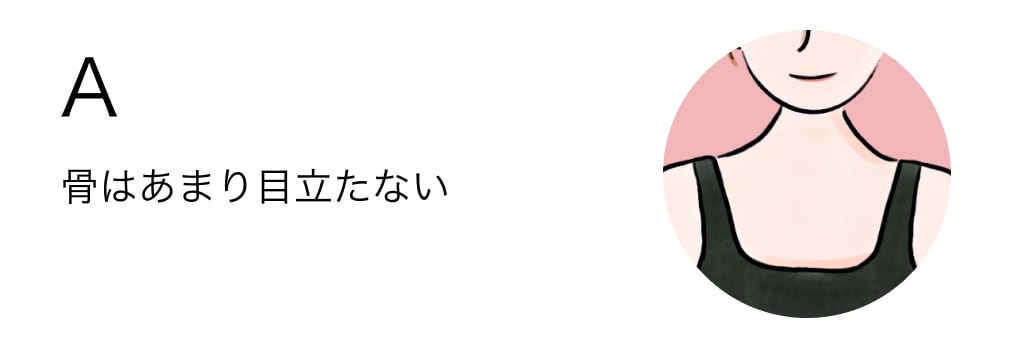 A 骨はあまり目立たない