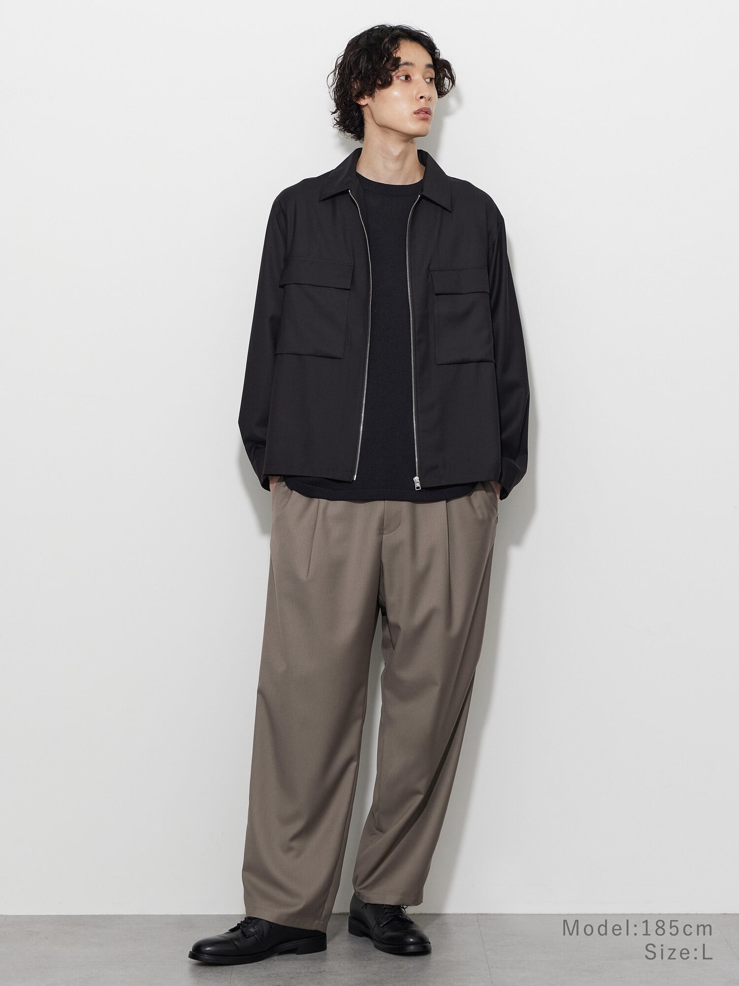 レーヨンブレンドワイドパンツ