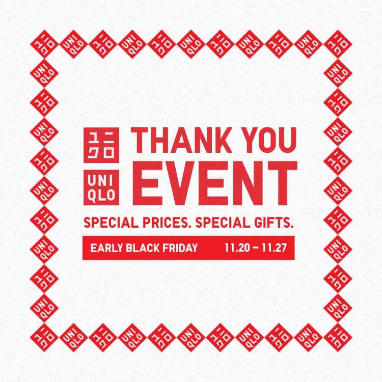 UNIQLO Thank You Event 8/20 - 8/27
