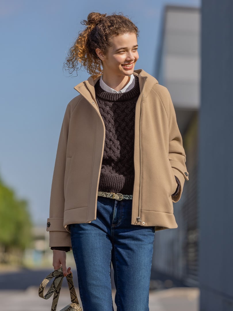 コージーメルトンショートフーディコート01