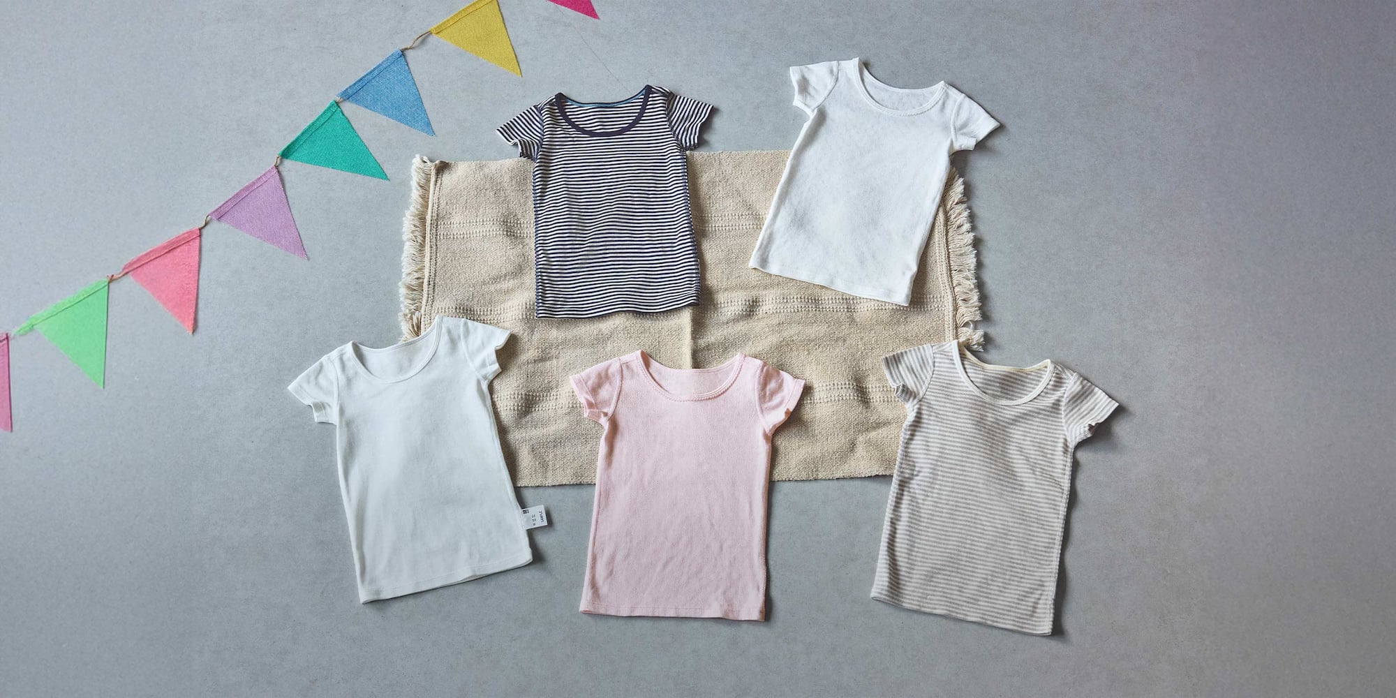 an arrangement of Cotton Ribbed T-Shirts in different styles and colours