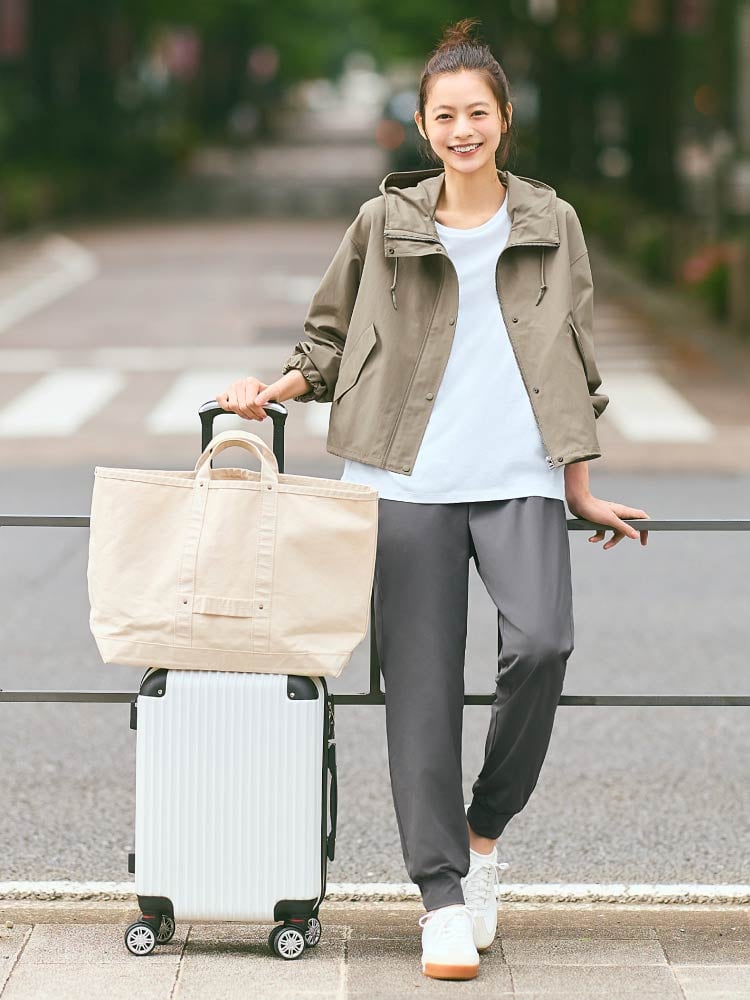 レジャー・旅行_コットンブレンドショートパーカ
