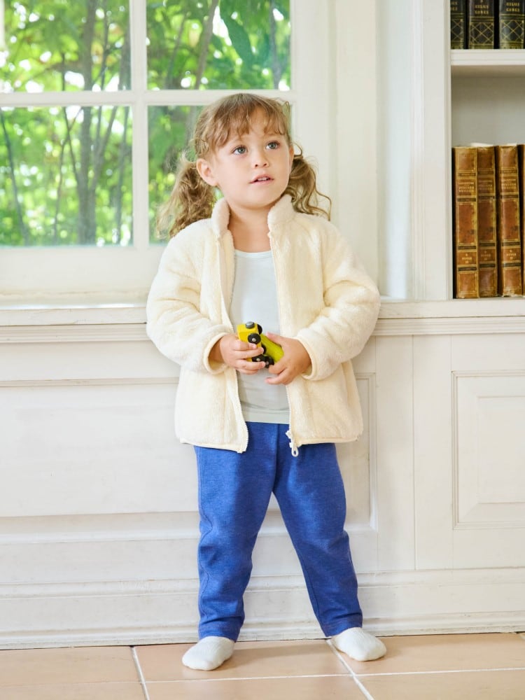 Jaket Fleece Lembut Ritsleting (Toddler)