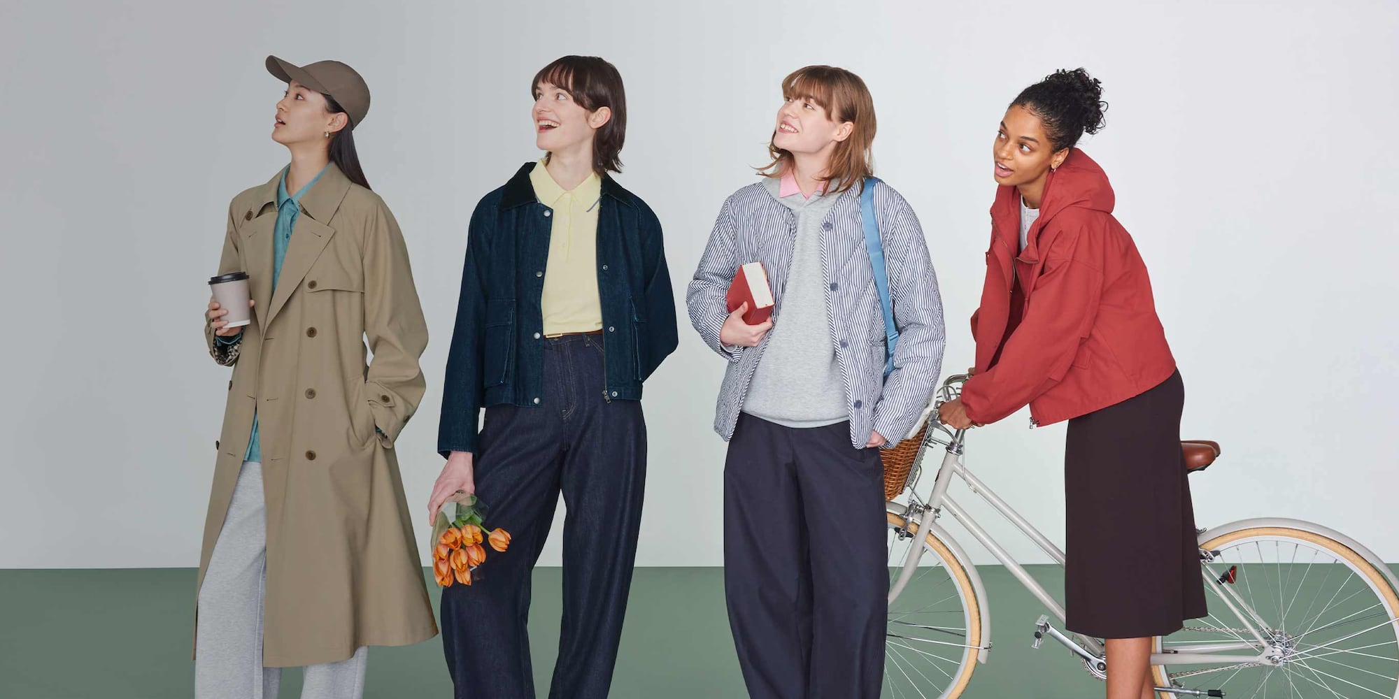 models wearing UNIQLO outerwear