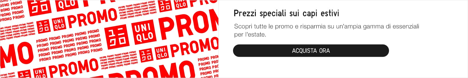 Banner sulle nostre Promo sui capi estivi. Link alla pagina delle Promo