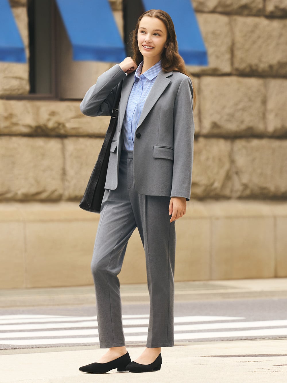 ウォッシャブルテーラードジャケット×ウォッシャブルテーパードパンツ