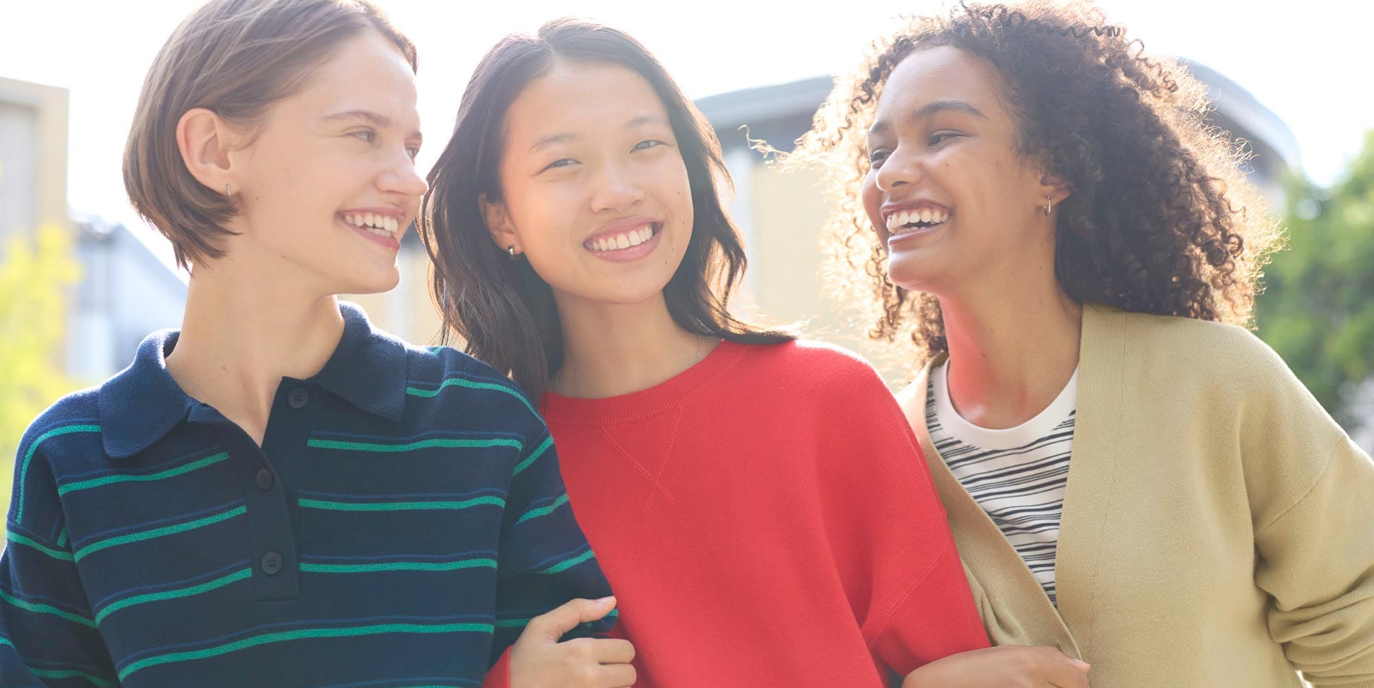 3 girls lounging and enjoying chatting