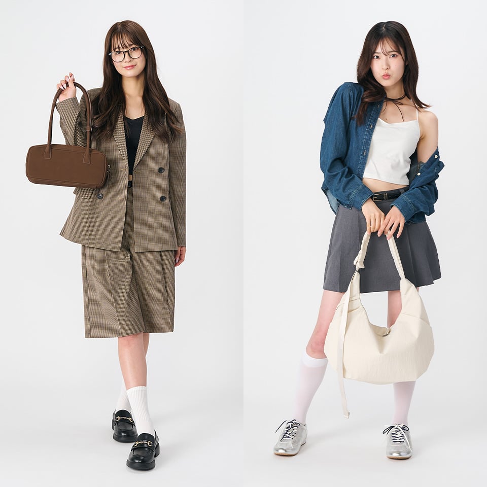 ティーンモデルが着こなす！
三日月&ボストンバッグ最旬リアルコーデ