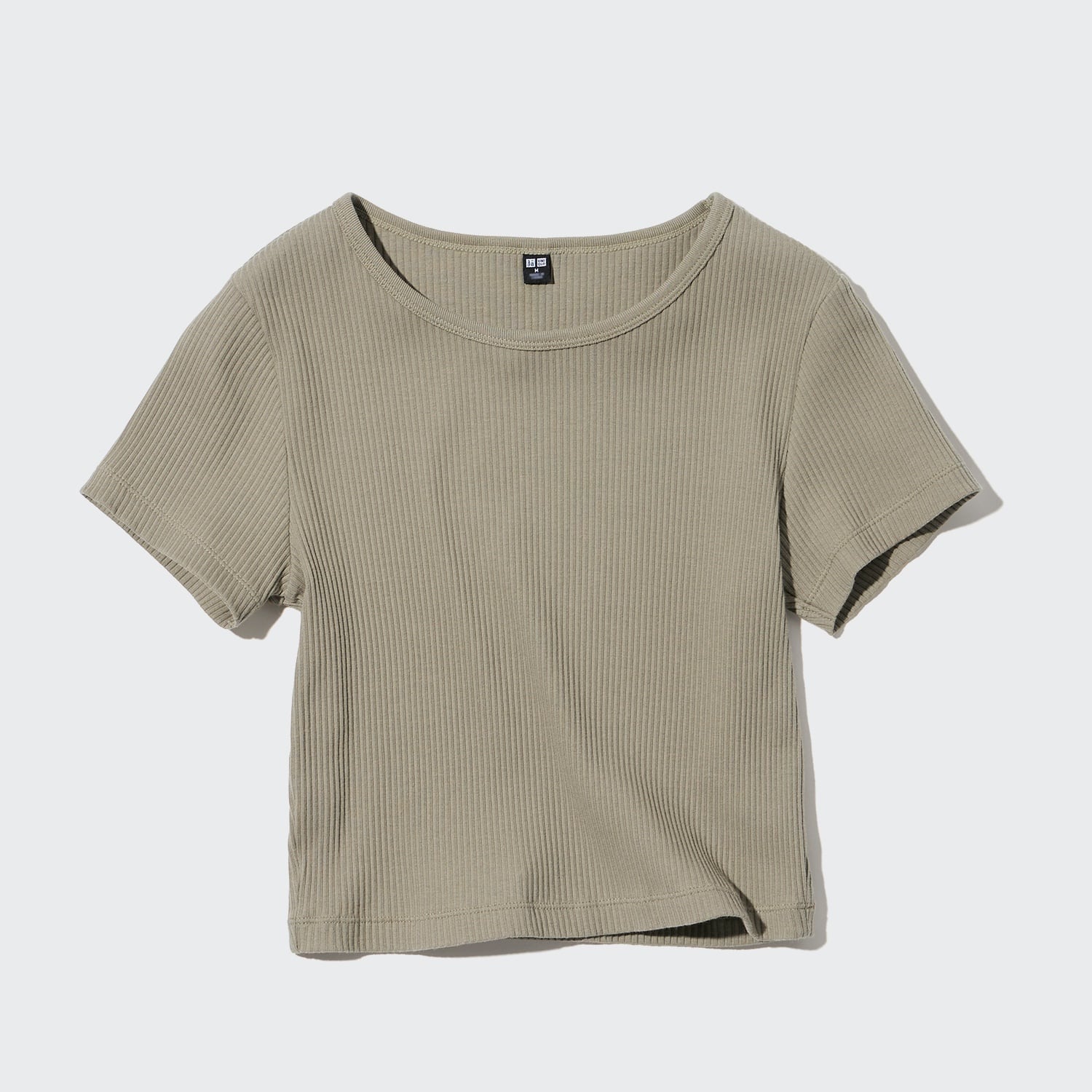 Ribbed Cropped Short Sleeve T-Shirt