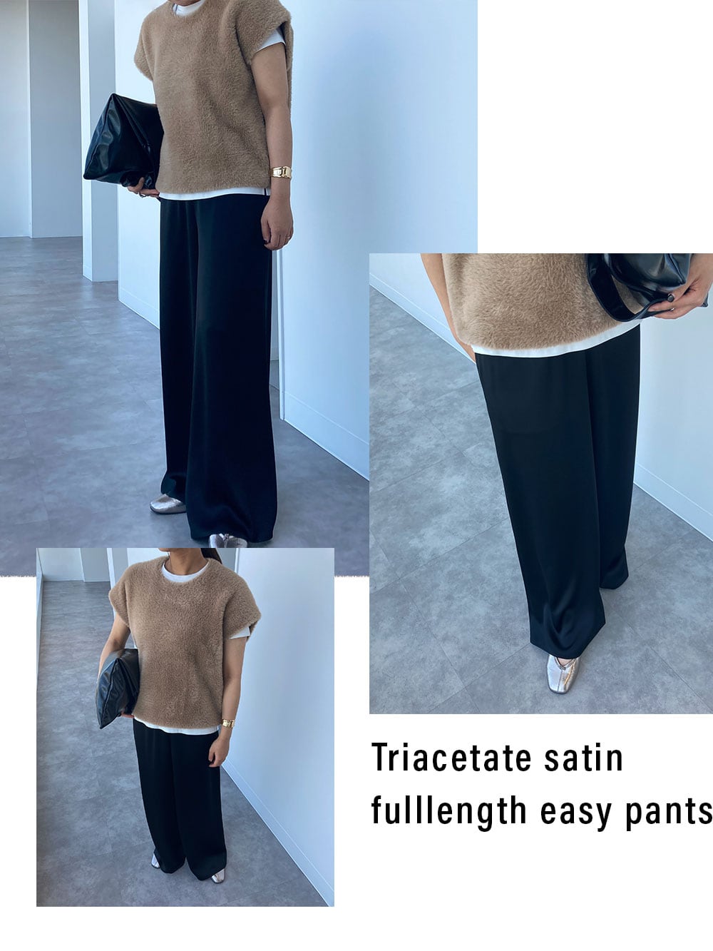 ストレッチツイル2タックワイドフルレングスパンツ​