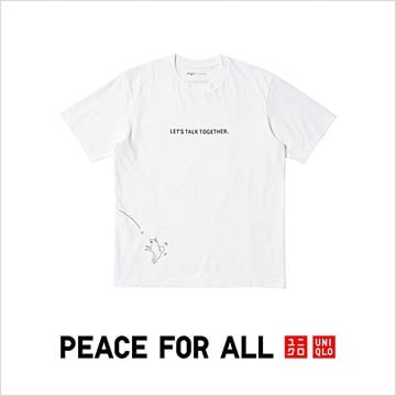 平和を願うチャリティTシャツ、PEACE FOR ALLの特集ページはこちらから。