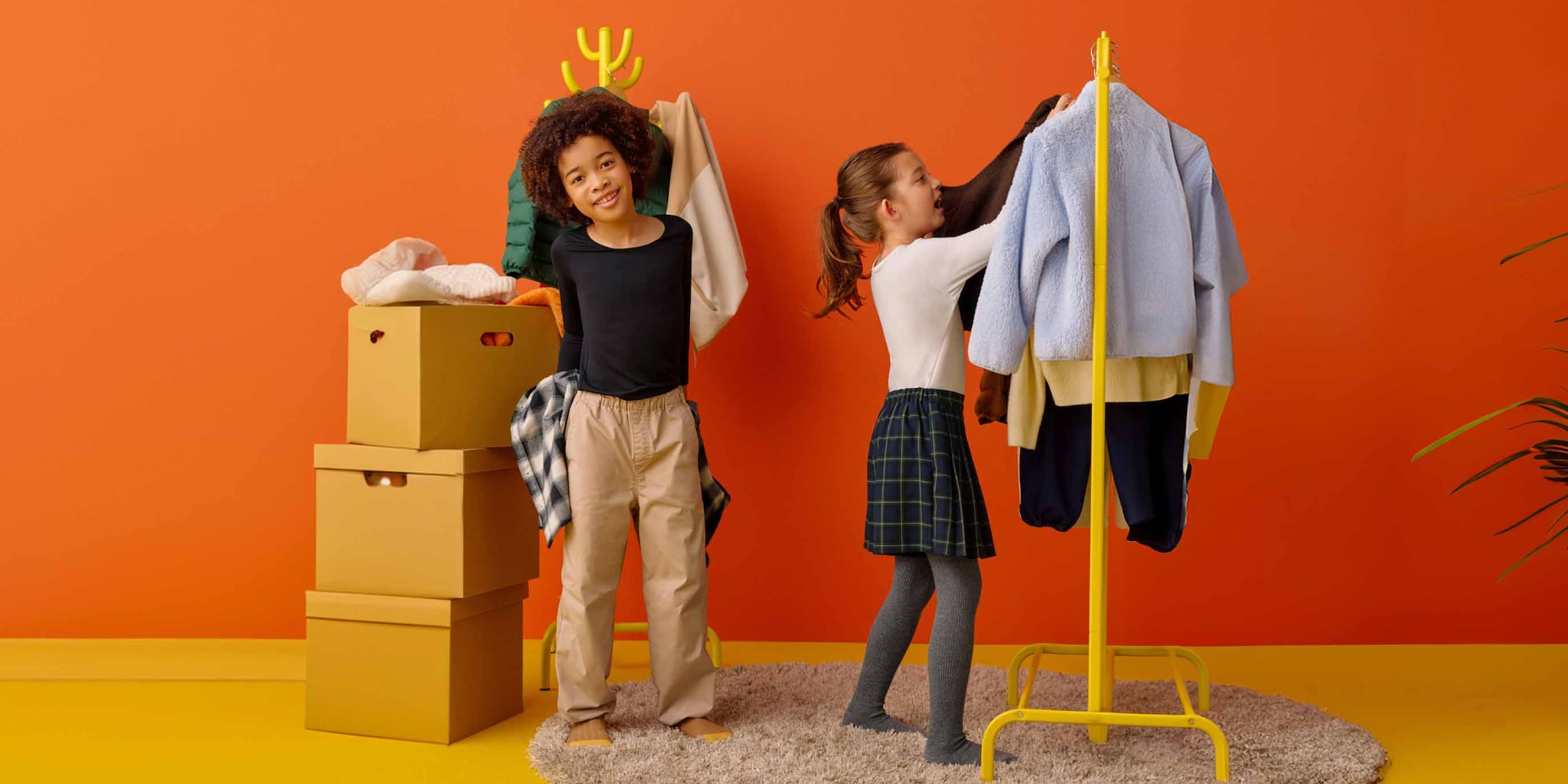 Layer warm HEATTECH under costumes to help them get cozy with their candy.