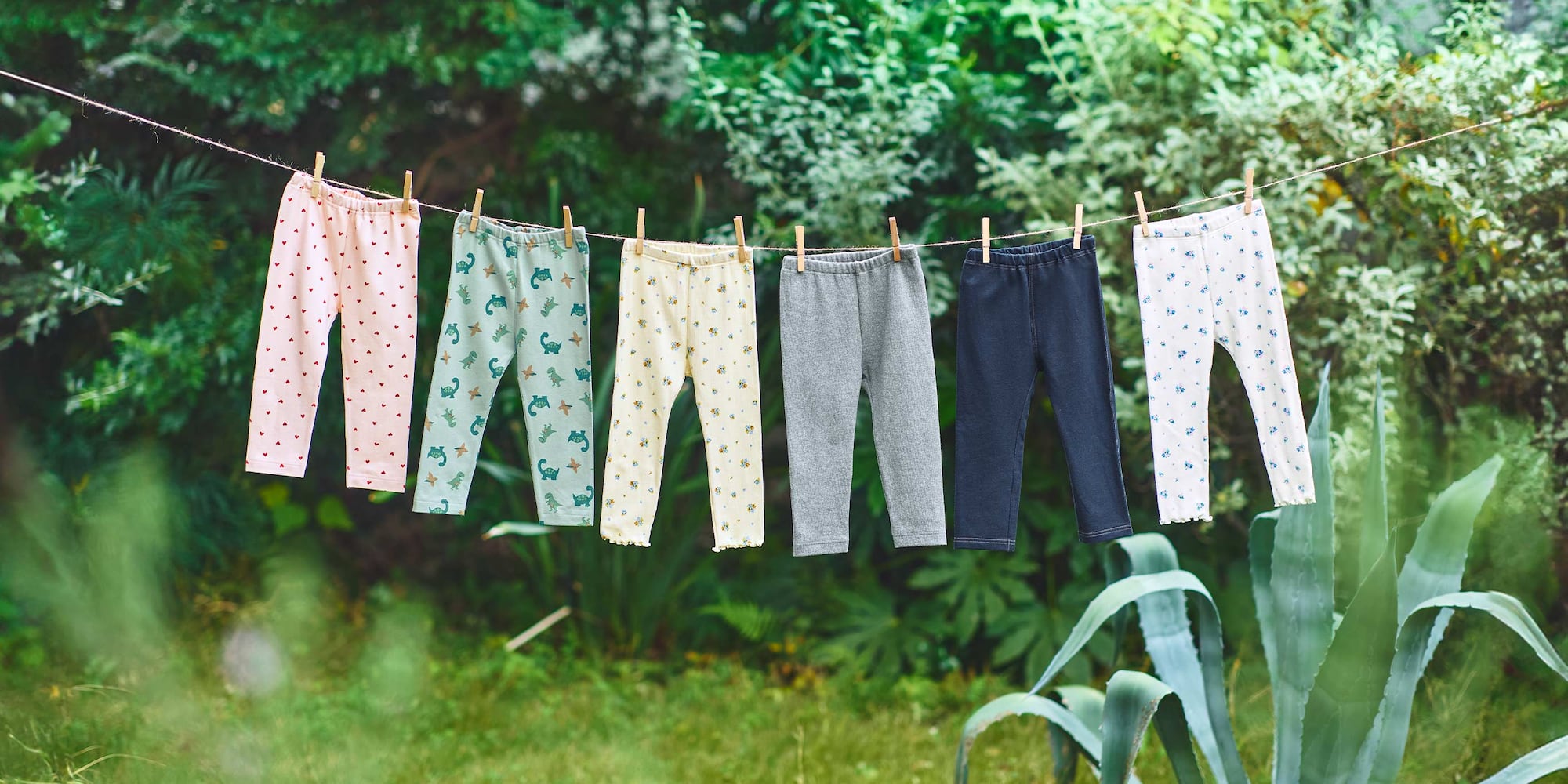 models wearing printed leggings