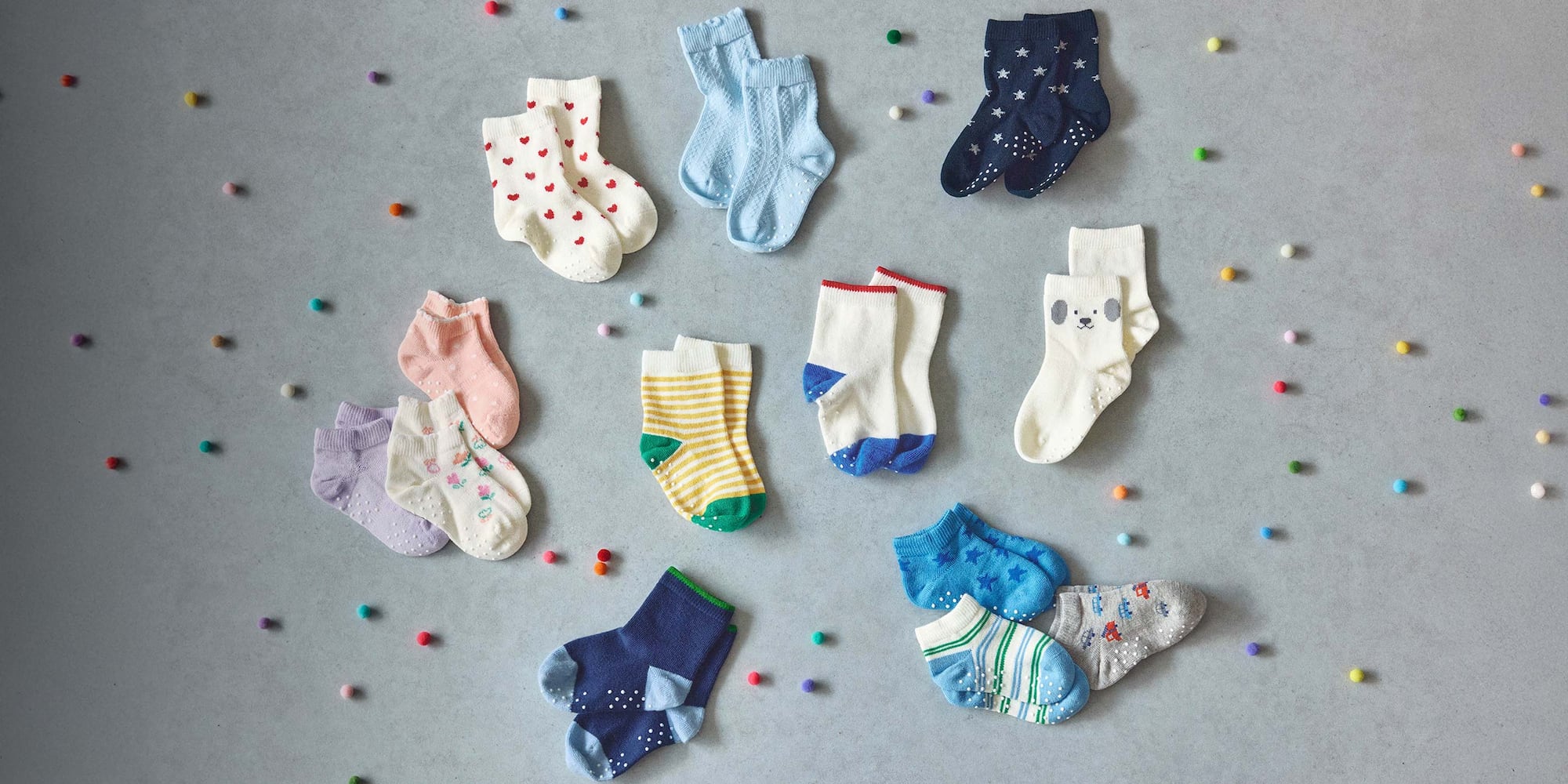 Seamless toe design for comfort in a 
variety of cute patterns.