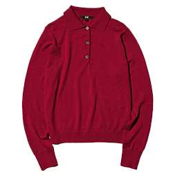 pink long sleeve merino sweater