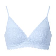 Image of light green wireless bra stretch lace