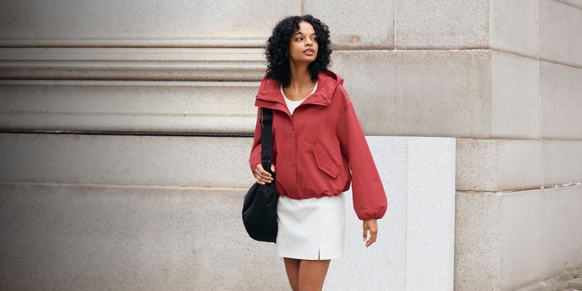 Cotton blend outer fabric for a casual look.