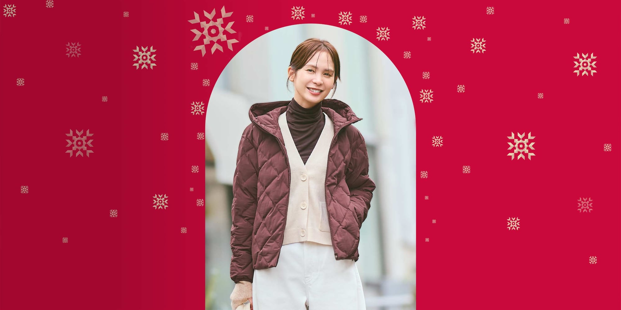 model wearing PUFFERTECH Parka in wine