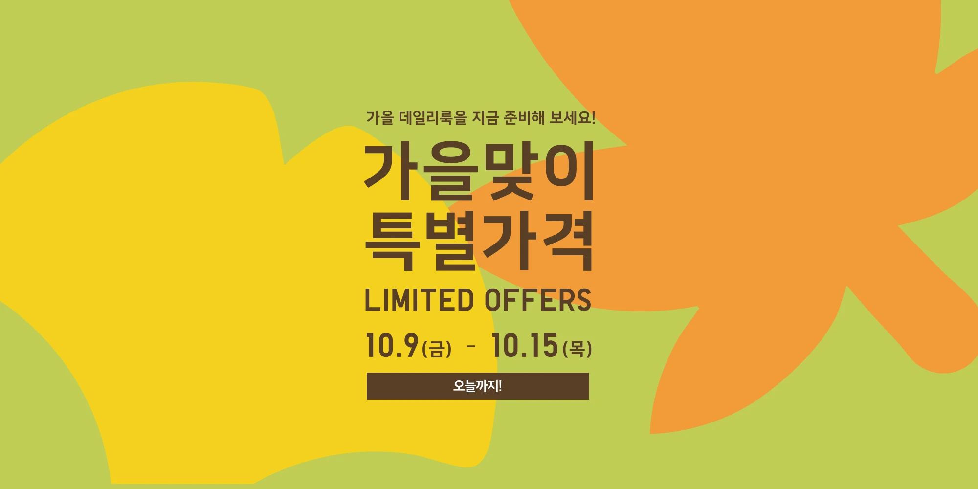 가을 데일리룩을 지금 준비해 보세요!
