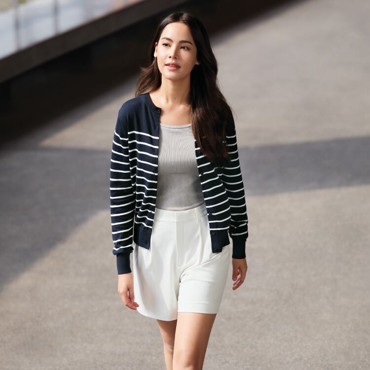 3D KNIT SOUFFLE YARN LONG SLEEVE CARDIGAN