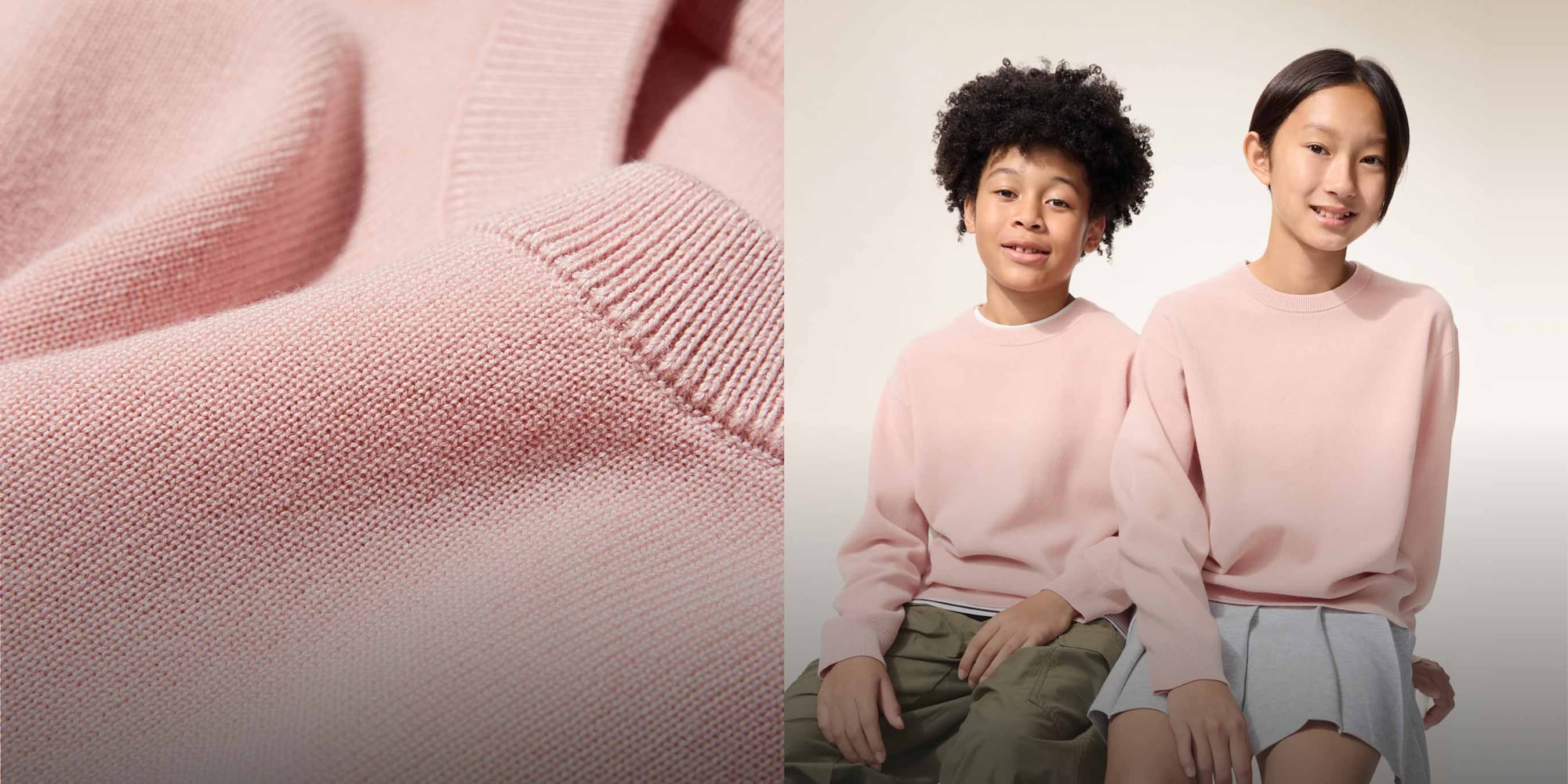 A knit look with a sweatshirt style that's machine-washable.
