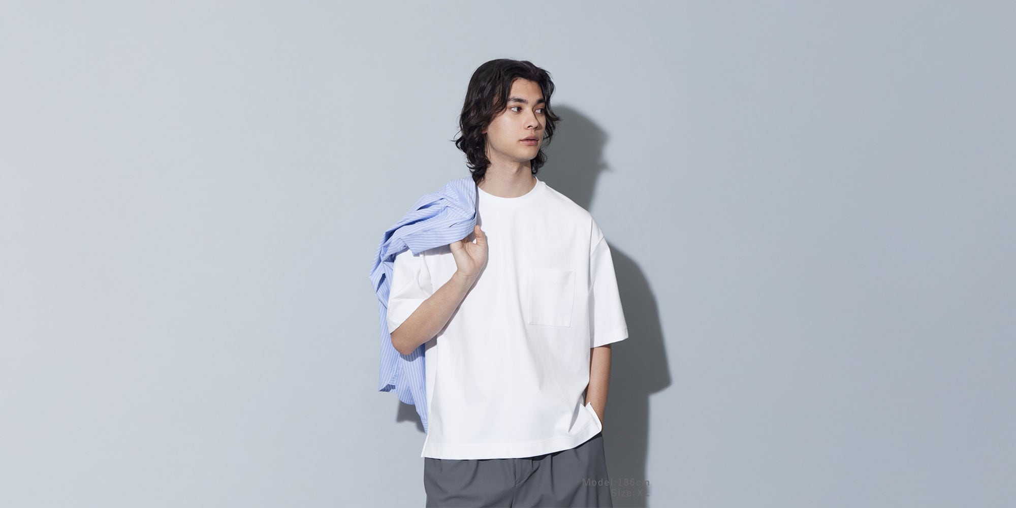 2025年モデル ストレッチコットンブレンドポケットTシャツ