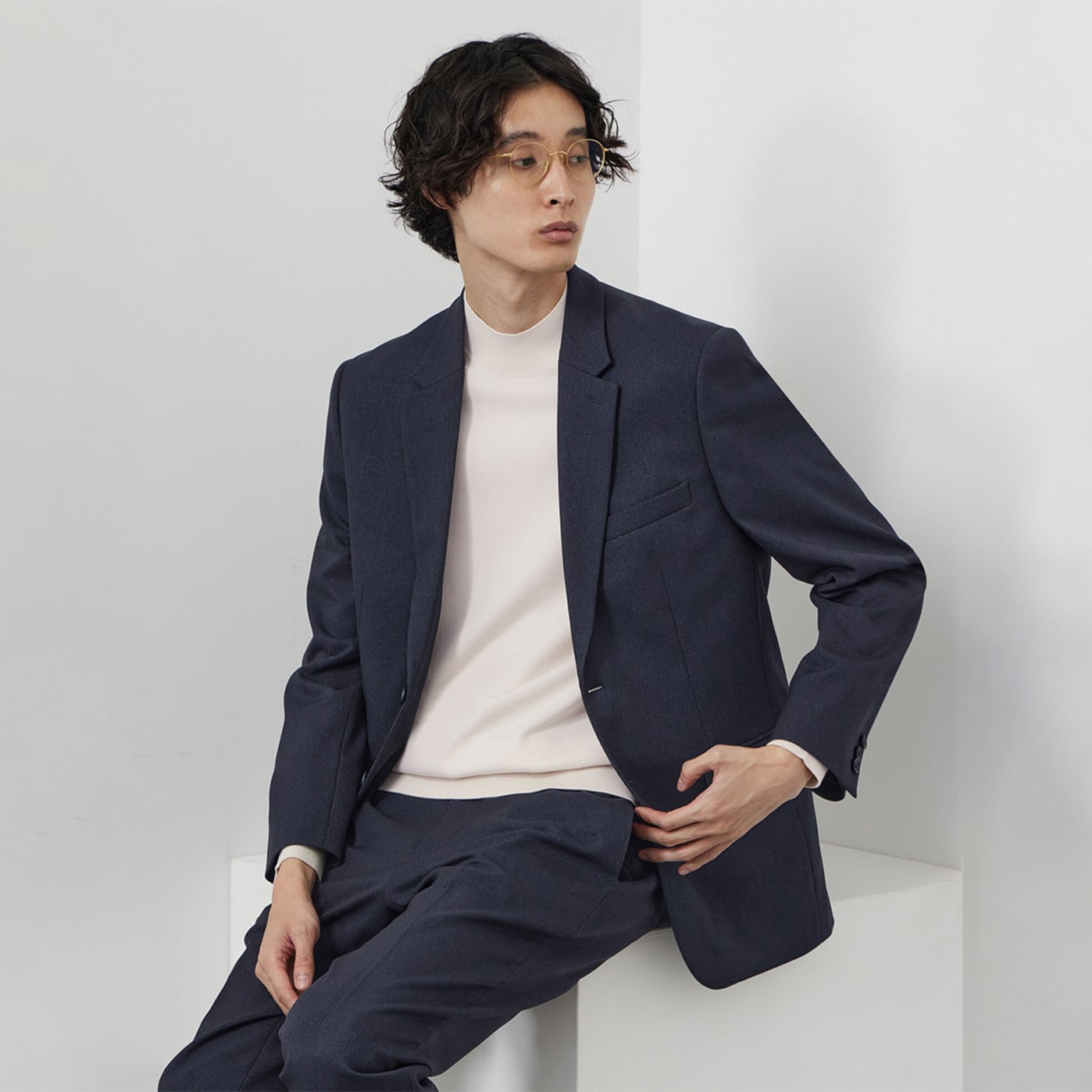 PLST セットアップ スーツ 紺 M ネイビー PLST(プラステ)公式 | スーツ(メンズ)