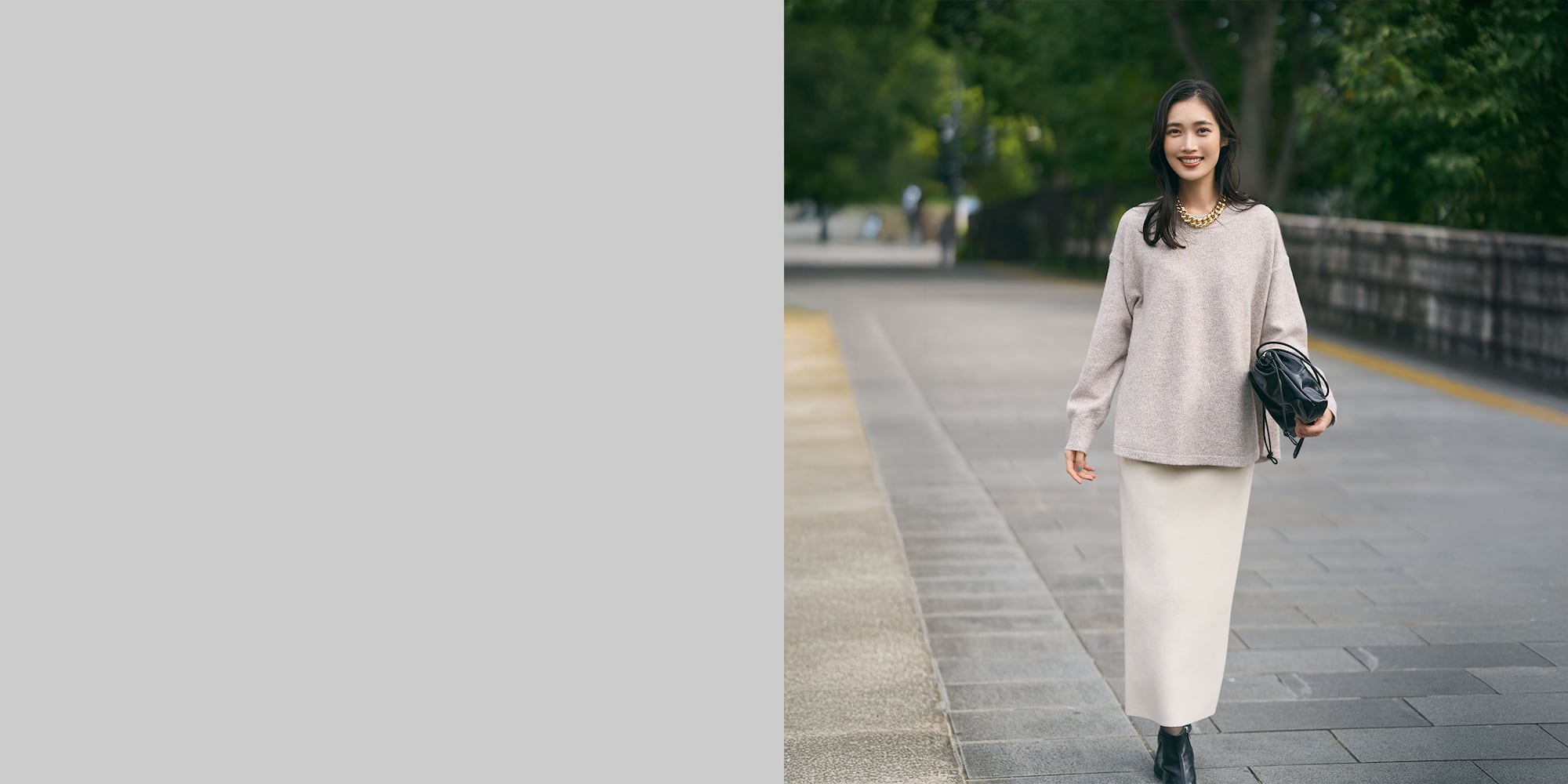 ミックスヤーンフレアニットワンピース