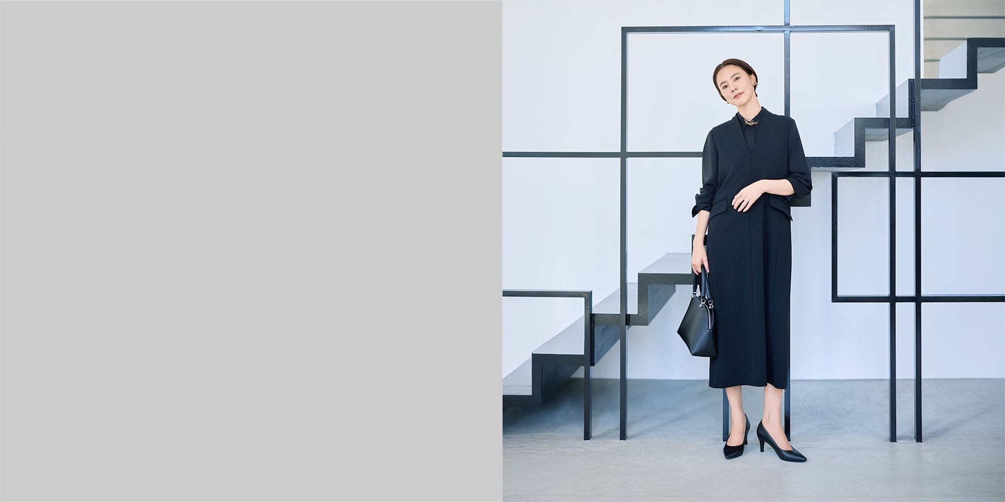 ジョーゼットジャージージャンパーワンピース