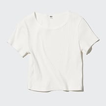 W's ribbed cropped S/S T-shirt