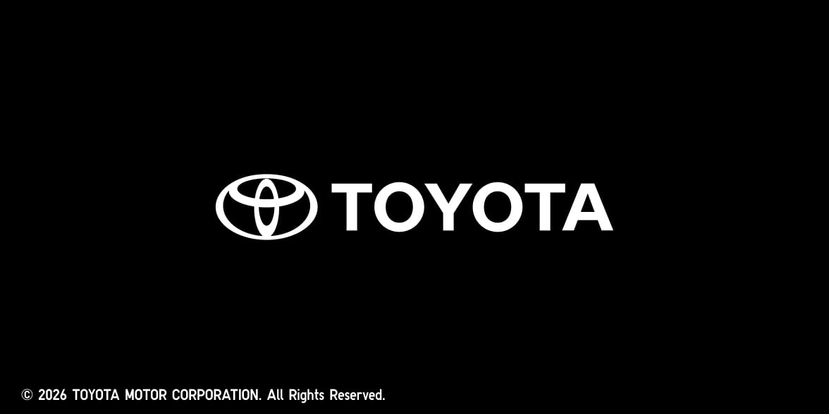 TOYOTA logo in white against a black background