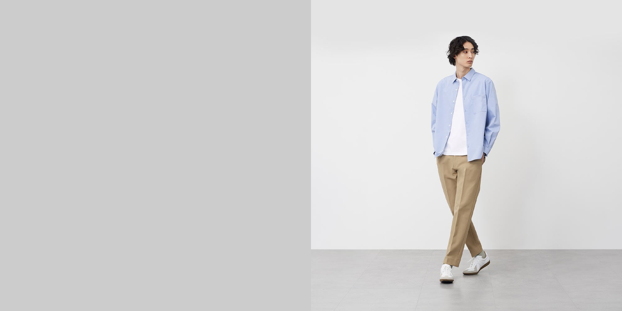 PLUS STYLEパンツ（コットンブレンド）