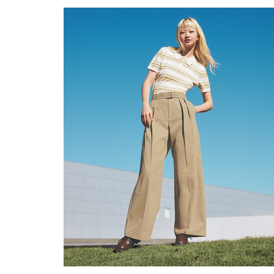 Washable Striped Polo Sweater