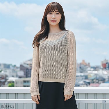 3Dメッシュクルーネックセーター（長袖）3XL