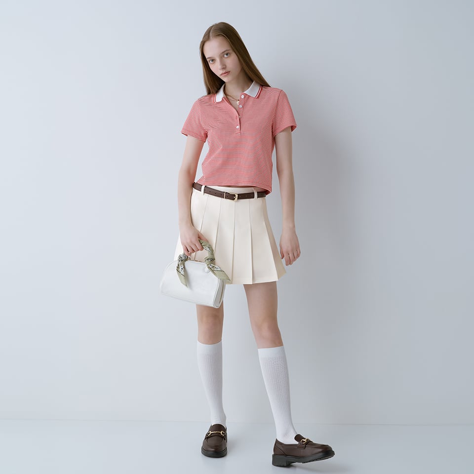 Lined Striped Polo Shirt