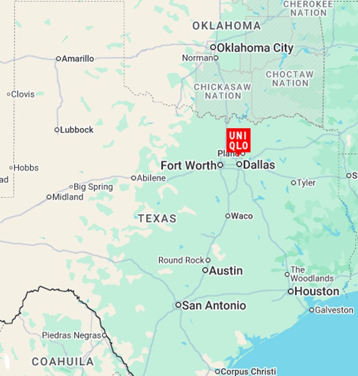 UNIQLO Galleria Dallas Map View