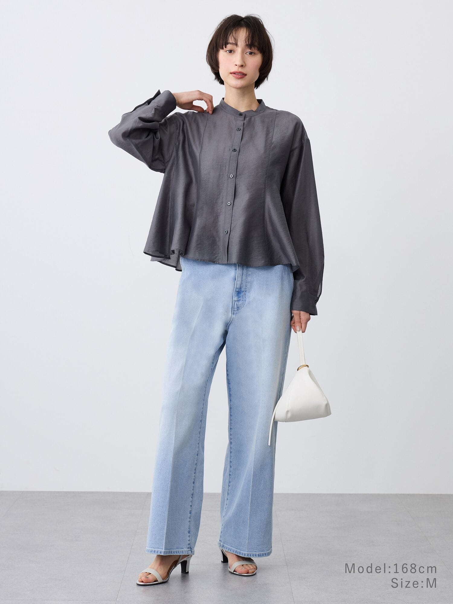 シアーメタルボタンシャツ​