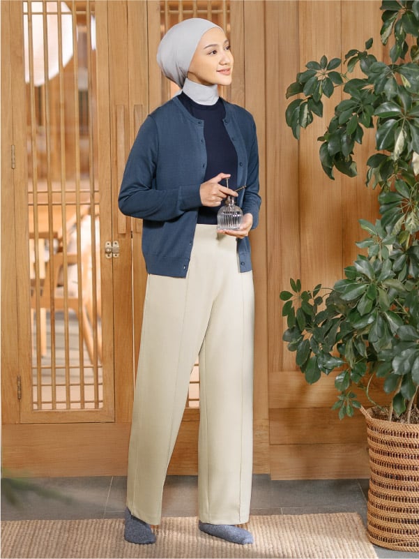 Celana Lurus Double Face Stretch