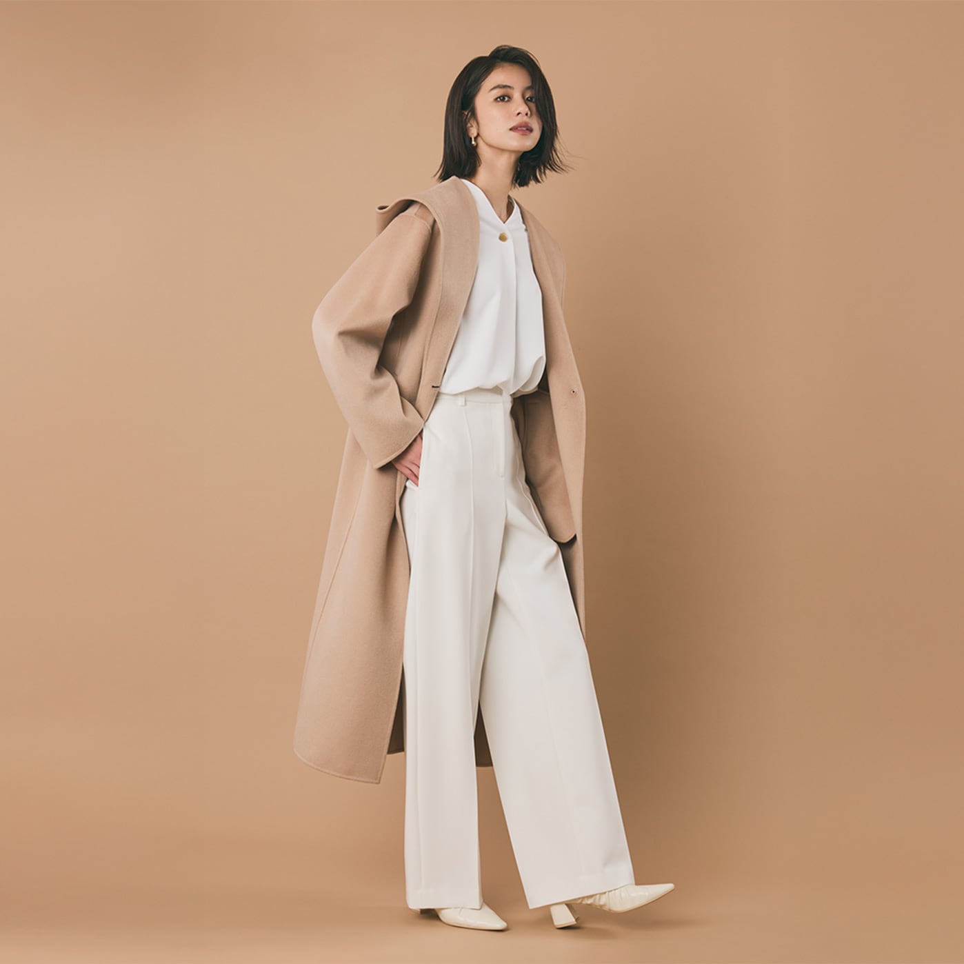 PLST ロングコート 薄ベージュ 半額以下 リバーシブル PLST ロングコート 薄ベージュ 半額以下 リバーシブル PLST