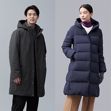 ユニクロ ハイブリッドダウンコート Sグレー uniqlo ビジネスコート