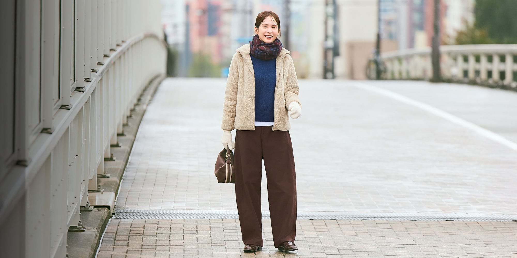 Crisp cotton-blend jersey fabric with a wide barrel-leg cut.