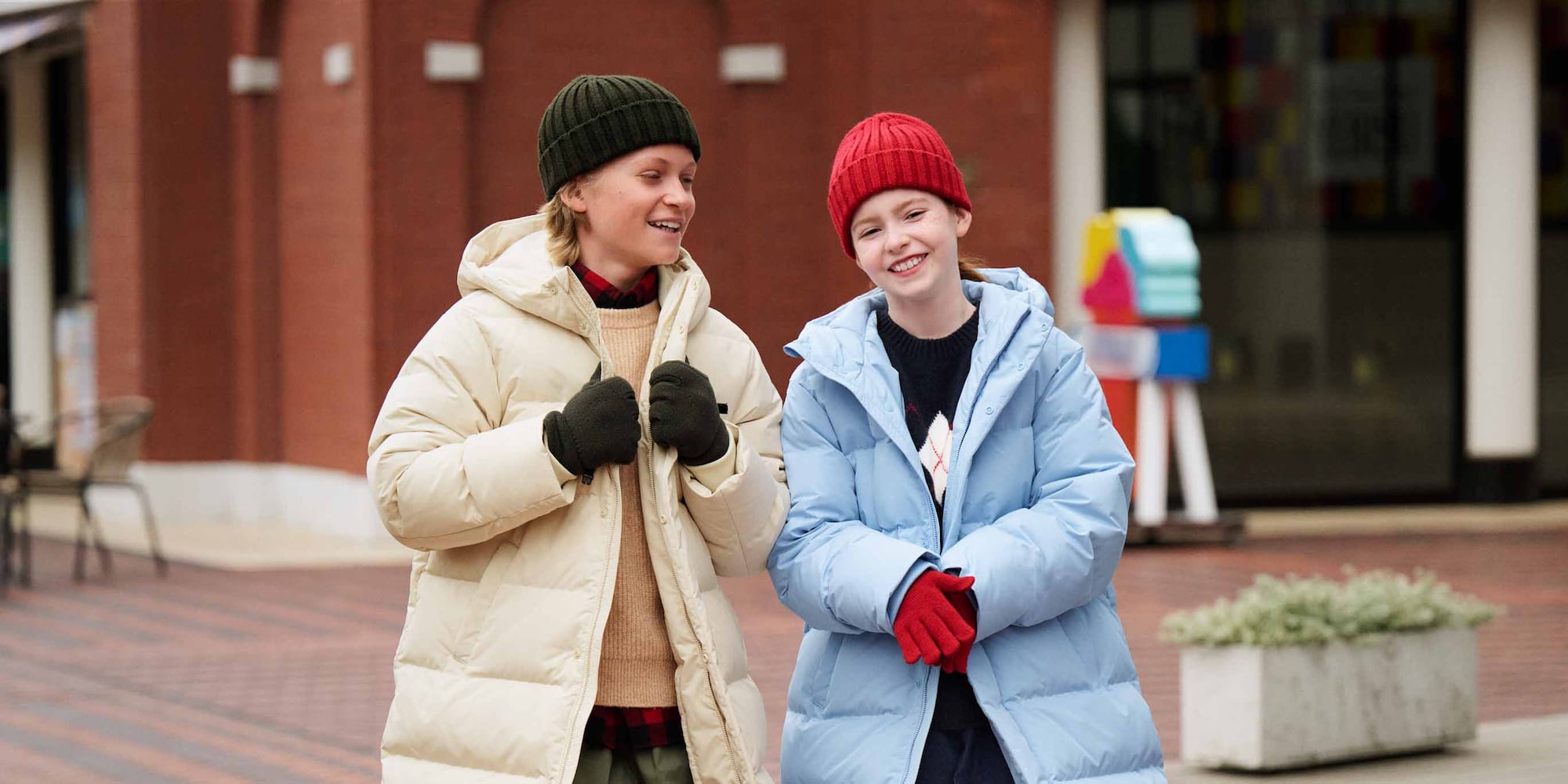 Make bundling them up easy with all the
extras designed for cozy comfort.